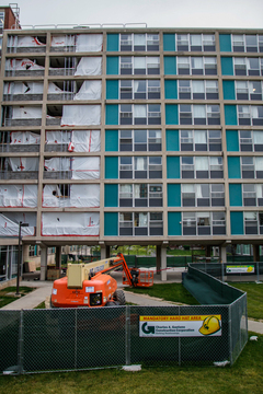 Renovations to residence halls, including DellPlain Hall, are a big part of the construction happening on the Syracuse University campus this summer. Photo taken June 15, 2017